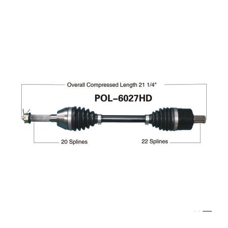 Wide Open Heavy Duty CV Axle for POL HD FRONT L/R SP400/450 EFI500/700/800/ POL-6027HD